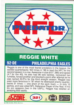 1989 Score #321 Reggie White Back