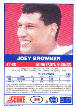1989 Score #38 Joey Browner Back