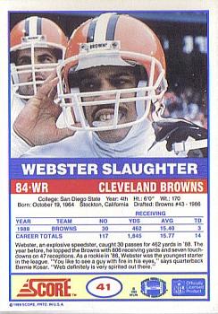 1989 Score #41 Webster Slaughter Back