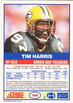 1989 Score #58 Tim Harris Back
