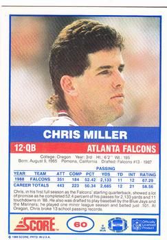 1989 Score #60 Chris Miller Back