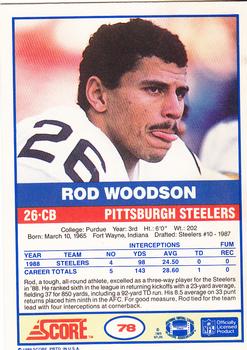 1989 Score #78 Rod Woodson Back