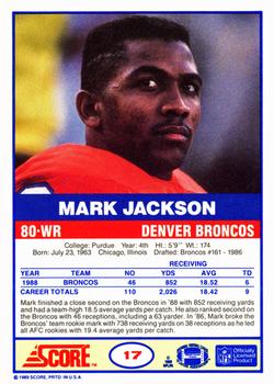 1989 Score #17 Mark Jackson Back