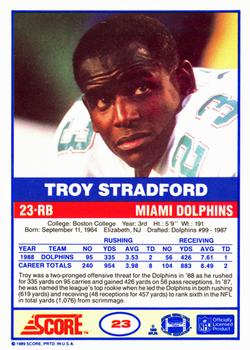 1989 Score #23 Troy Stradford Back