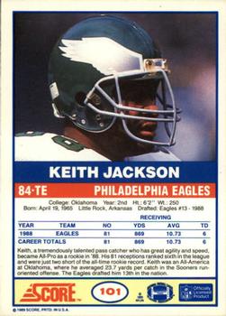 1989 Score #101 Keith Jackson Back