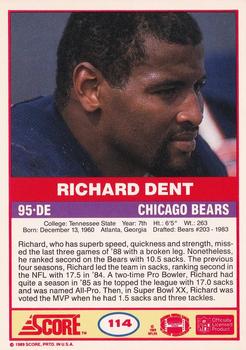 1989 Score #114 Richard Dent Back