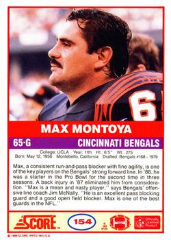 1989 Score #154 Max Montoya Back