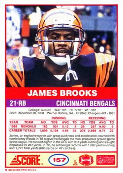 1989 Score #157 James Brooks Back
