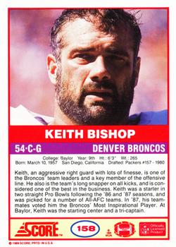 1989 Score #158 Keith Bishop Back