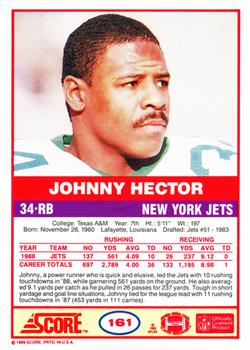 1989 Score #161 Johnny Hector Back
