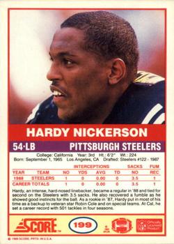 1989 Score #199 Hardy Nickerson Back