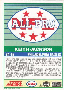 1989 Score #293 Keith Jackson Back