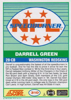 1989 Score #310 Darrell Green Back