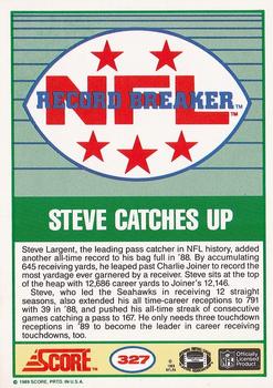 1989 Score #327 Steve Largent Back