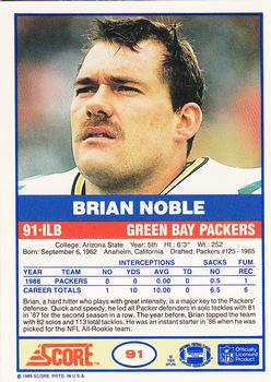 1989 Score #91 Brian Noble Back