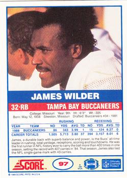 1989 Score #97 James Wilder Back