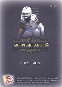 2022 Wild Card Matte - Touch Football Black Pattern Four #MB-82 Martin Emerson Jr. Back