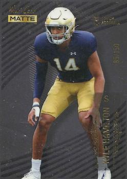 2022 Wild Card Matte - Touch Football Black Pattern Three #MB-76 Kyle Hamilton Front
