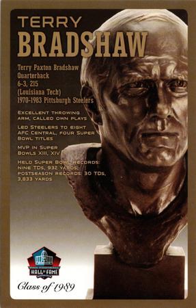 2015-23 Pro Football Hall of Fame Bronze Bust Postcards #NNO Terry Bradshaw Front