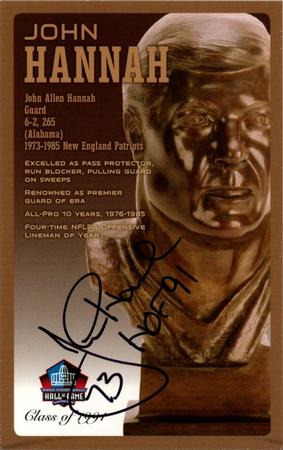 2015-23 Pro Football Hall of Fame Bronze Bust Postcards #NNO John Hannah Front