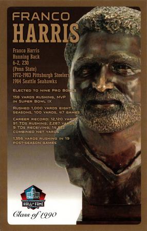 2015-23 Pro Football Hall of Fame Bronze Bust Postcards #NNO Franco Harris Front