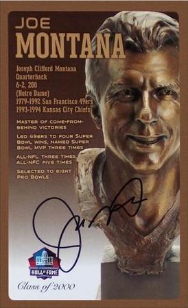 2015-23 Pro Football Hall of Fame Bronze Bust Postcards #NNO Joe Montana Front