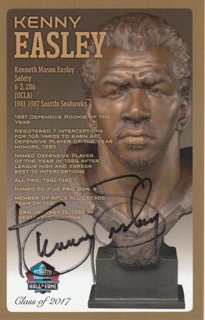 2015-23 Pro Football Hall of Fame Bronze Bust Postcards #NNO Kenny Easley Front