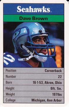 1987 Ace Fact Pack Seattle Seahawks #2 Dave Brown Front