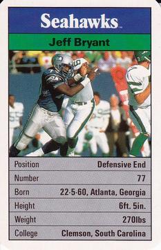 1987 Ace Fact Pack Seattle Seahawks #3 Jeff Bryant Front