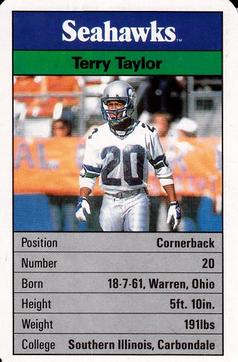 1987 Ace Fact Pack Seattle Seahawks #17 Terry Taylor Front