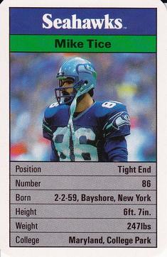 1987 Ace Fact Pack Seattle Seahawks #18 Mike Tice Front