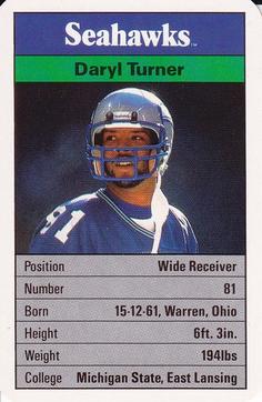 1987 Ace Fact Pack Seattle Seahawks #19 Daryl Turner Front