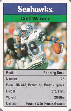 1987 Ace Fact Pack Seattle Seahawks #20 Curt Warner Front