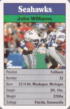 1987 Ace Fact Pack Seattle Seahawks #21 John L. Williams Front