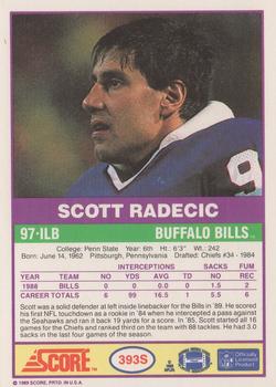 1989 Score Supplemental #393S Scott Radecic  Back