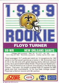 1989 Score Supplemental #437S Floyd Turner  Back