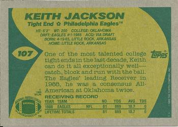 1989 Topps #107 Keith Jackson Back