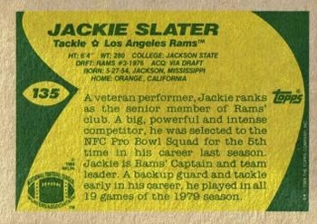1989 Topps #135 Jackie Slater Back