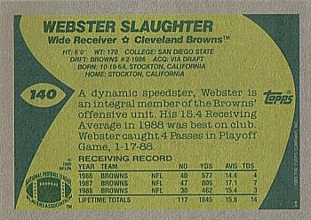 1989 Topps #140 Webster Slaughter Back