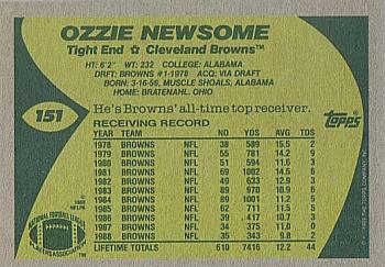 1989 Topps #151 Ozzie Newsome Back