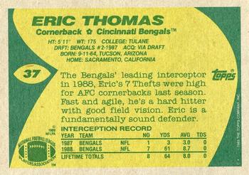 1989 Topps #37 Eric Thomas Back