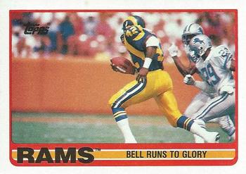 1989 Topps #122 Rams Team Leaders (Bell Runs to Glory) Front