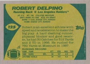 1989 Topps #125 Robert Delpino Back