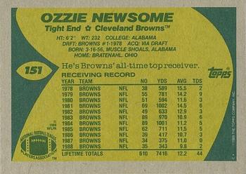 1989 Topps #151 Ozzie Newsome Back