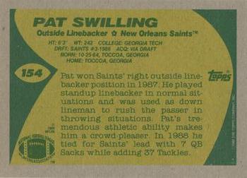 1989 Topps #154 Pat Swilling Back