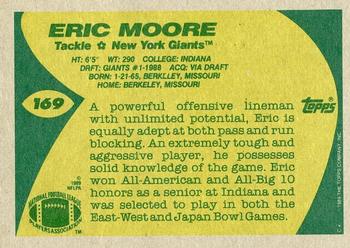 1989 Topps #169 Eric Moore Back