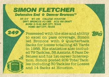 1989 Topps #249 Simon Fletcher Back