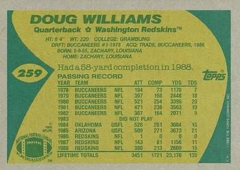 1989 Topps #259 Doug Williams Back