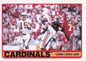 1989 Topps #276 Cardinals Team Leaders (Lomax Looks Long) Front