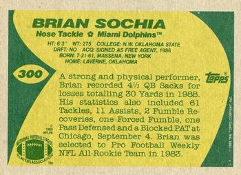 1989 Topps #300 Brian Sochia Back